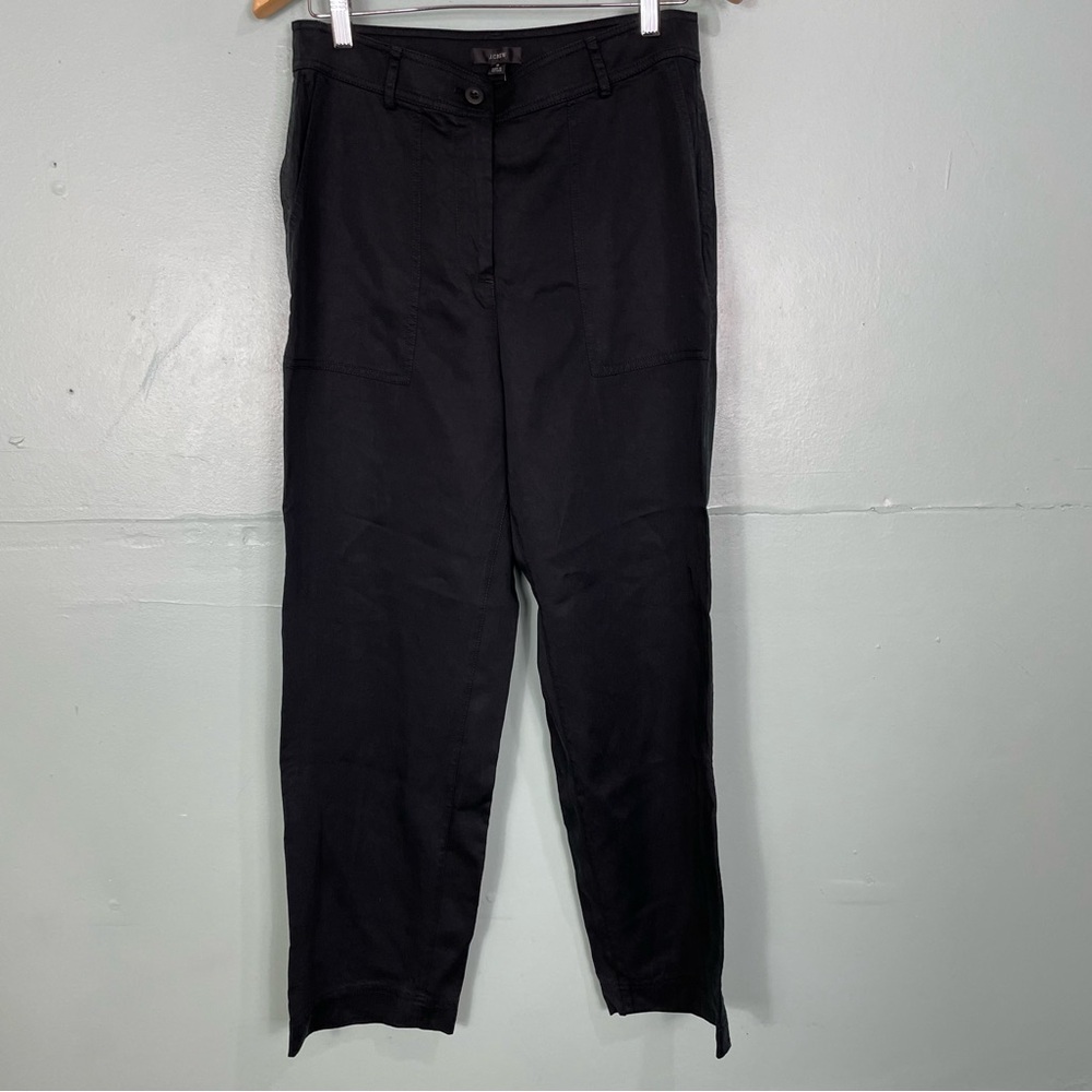 JCrew Drapey Viscose Blend Twill Pant For Women Size 8 Black Style BK250 - Picture 3 of 10